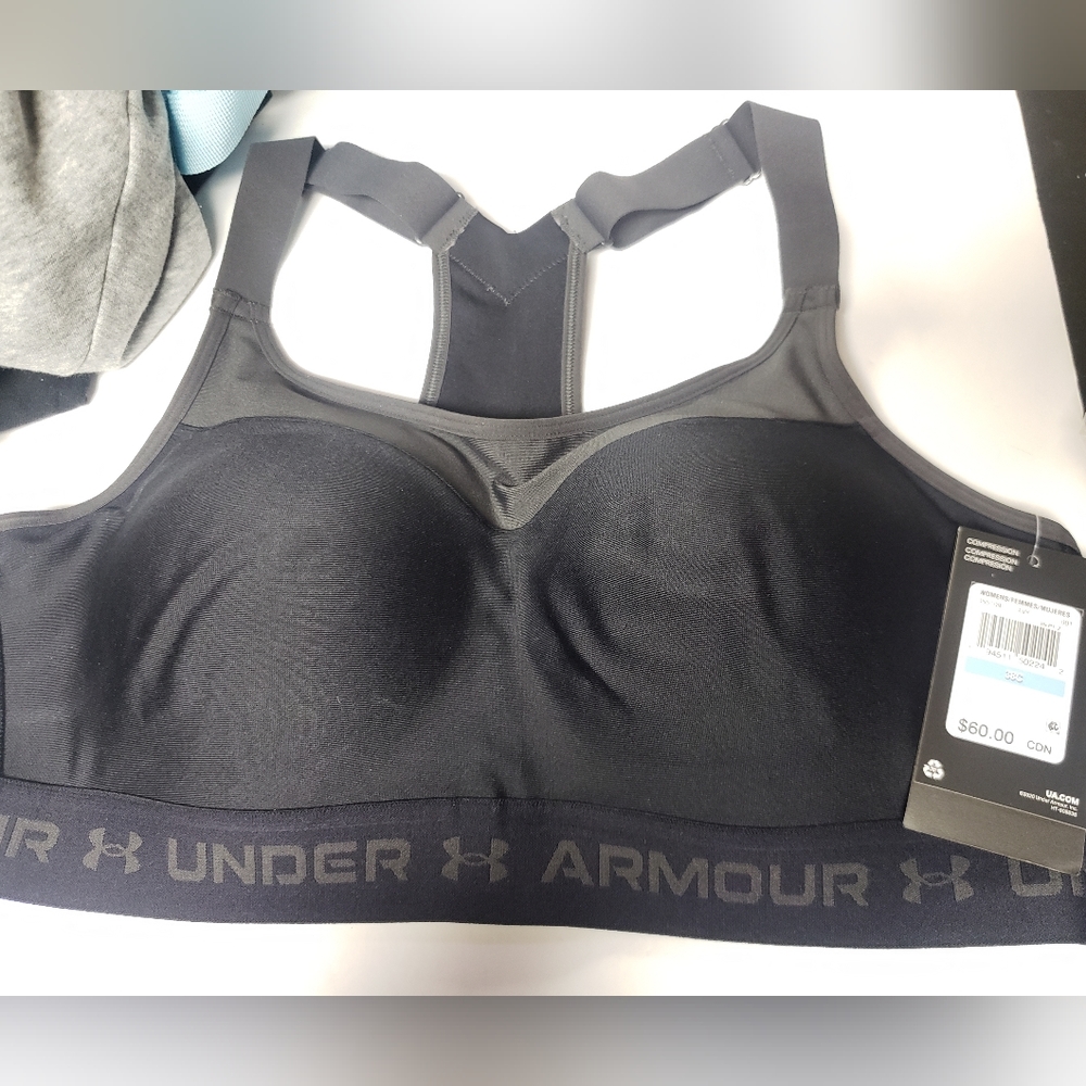 Under Armour Black and Grey Sports Bra 38C NWT